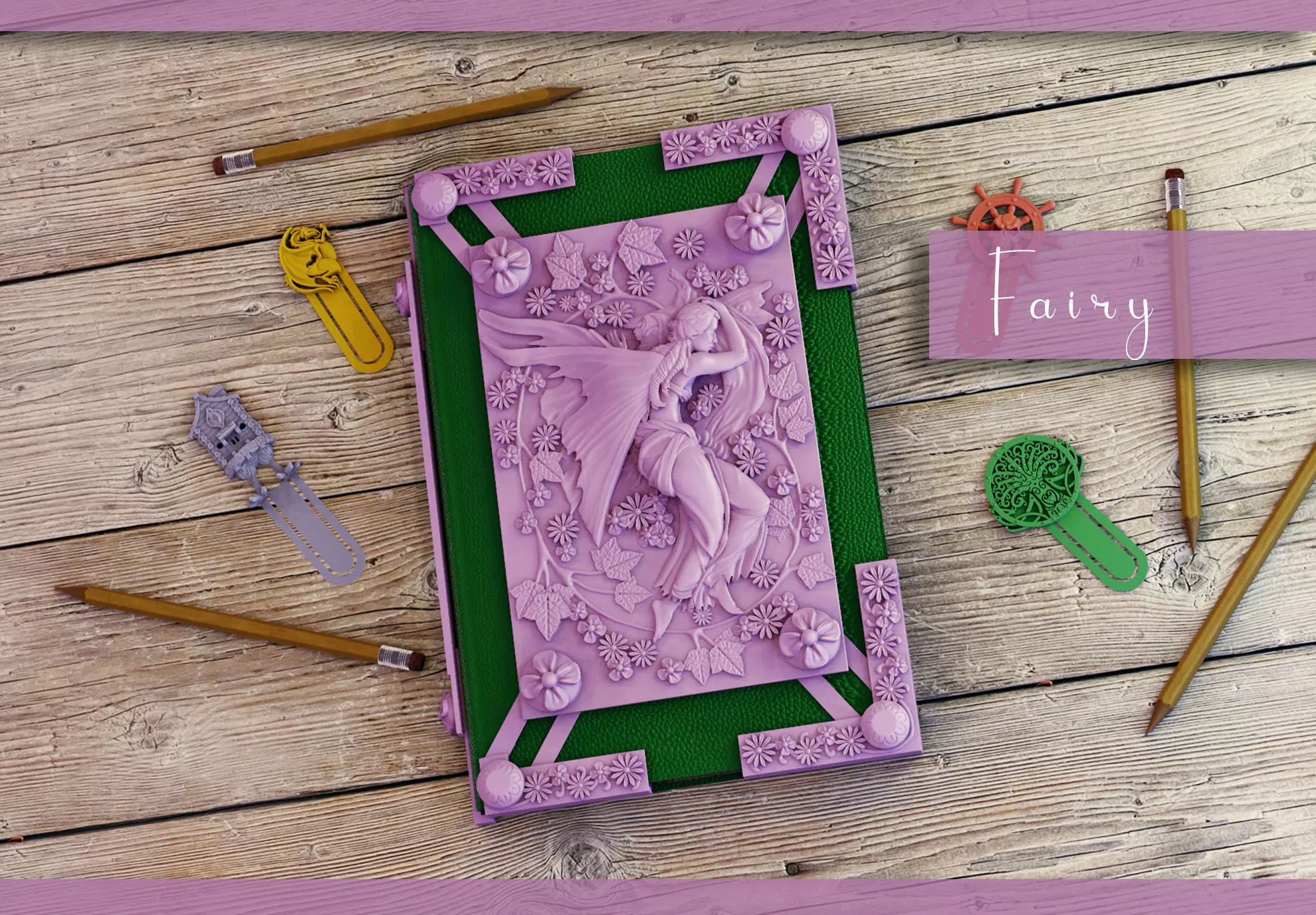Fairy book cover 3D print model_0