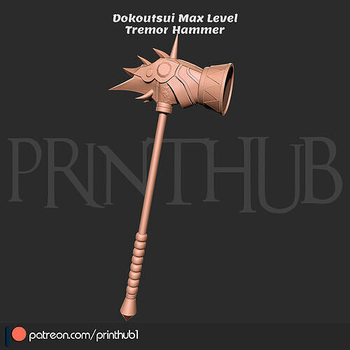  Dokoutsui Max Level Tremor Hammer from Onimusha 2 Fan Art 3D print model