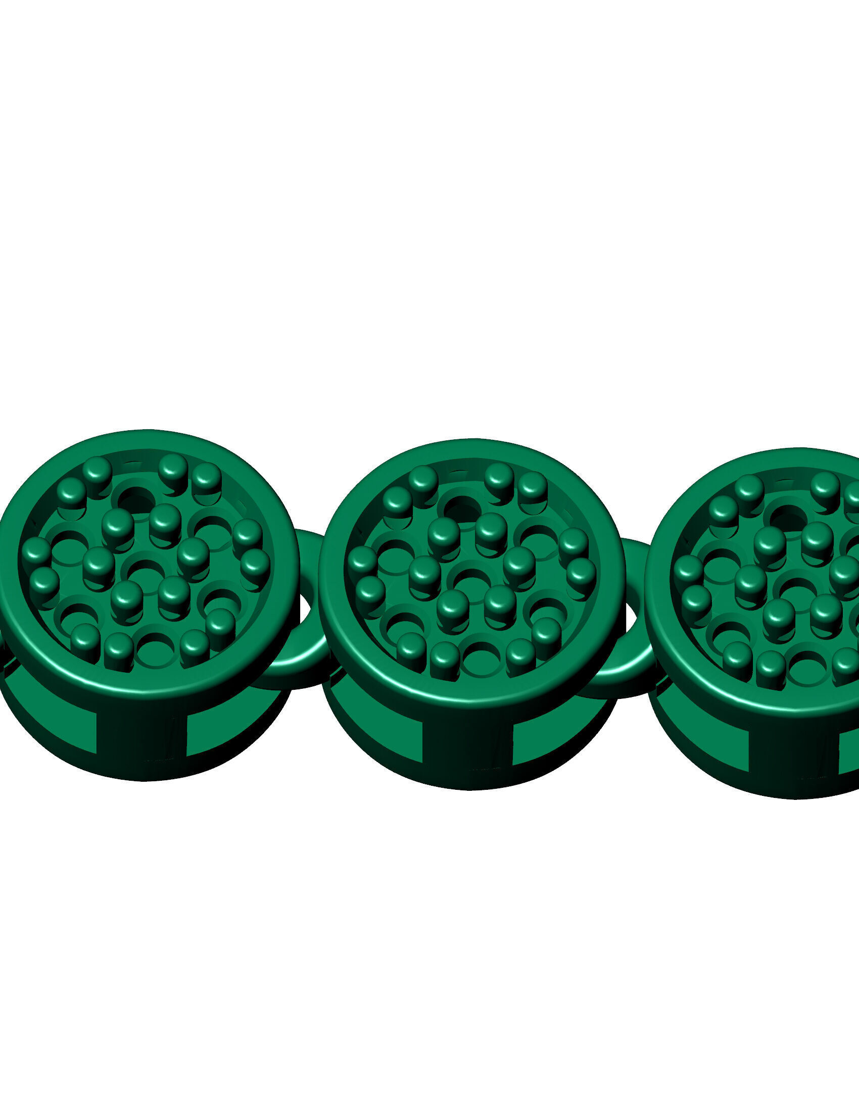 8MM Unisex Round Stone 3d model Chain or Bracelet  3D print model_3