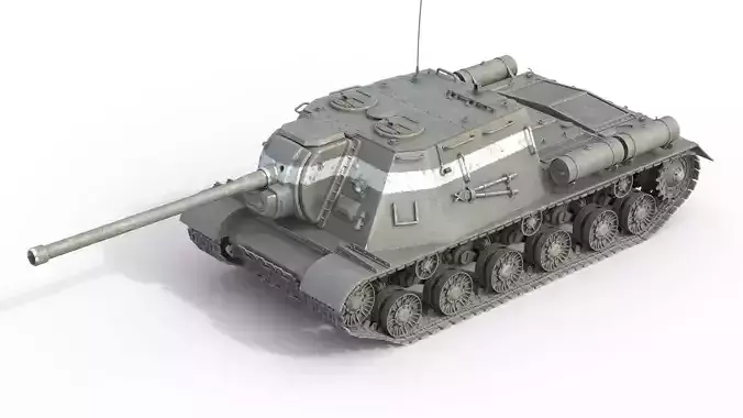 ISU 122 Self Propelled Gun Low-poly 3D model