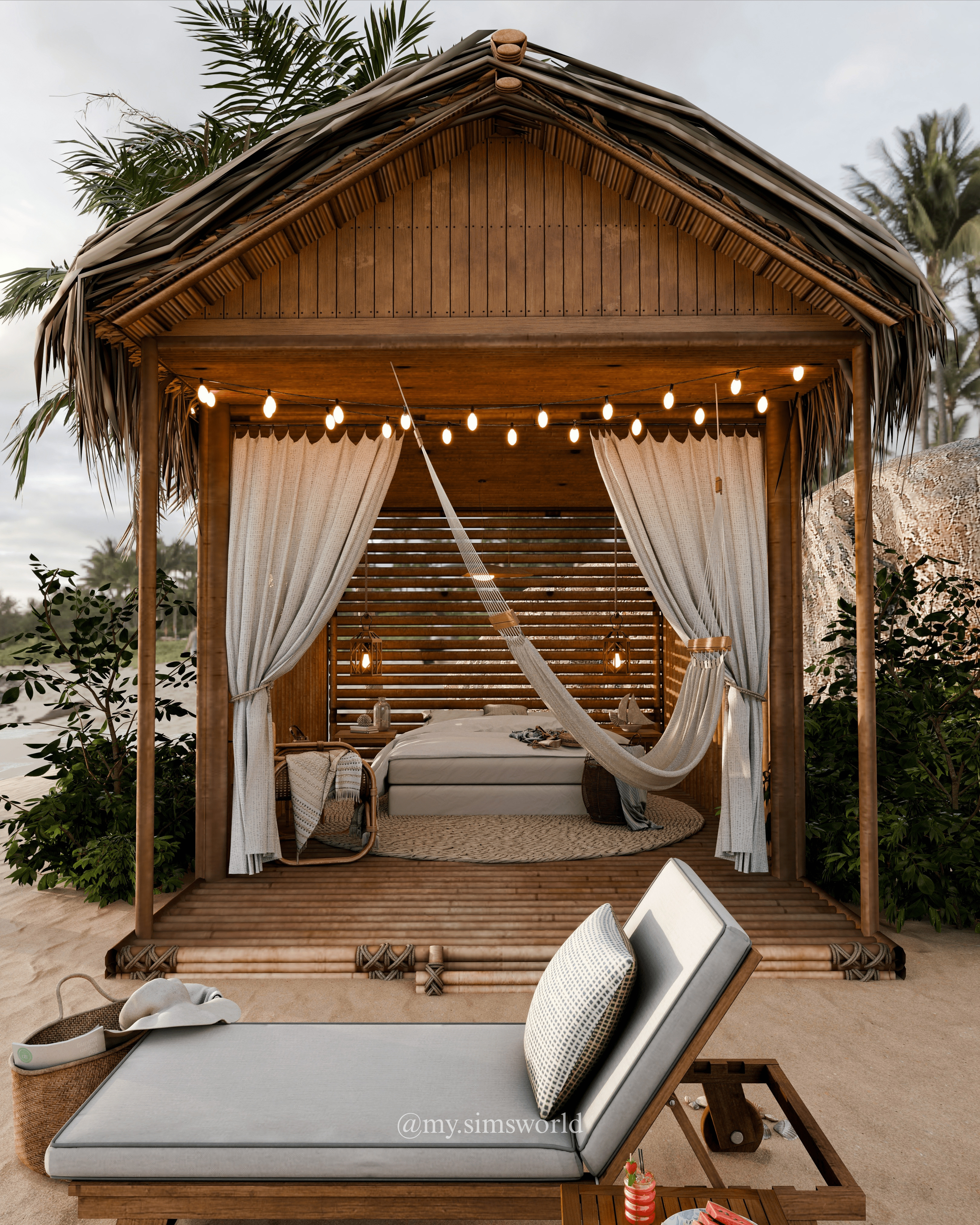 Beach House Blender Scene - SUNRISE 3D model_2