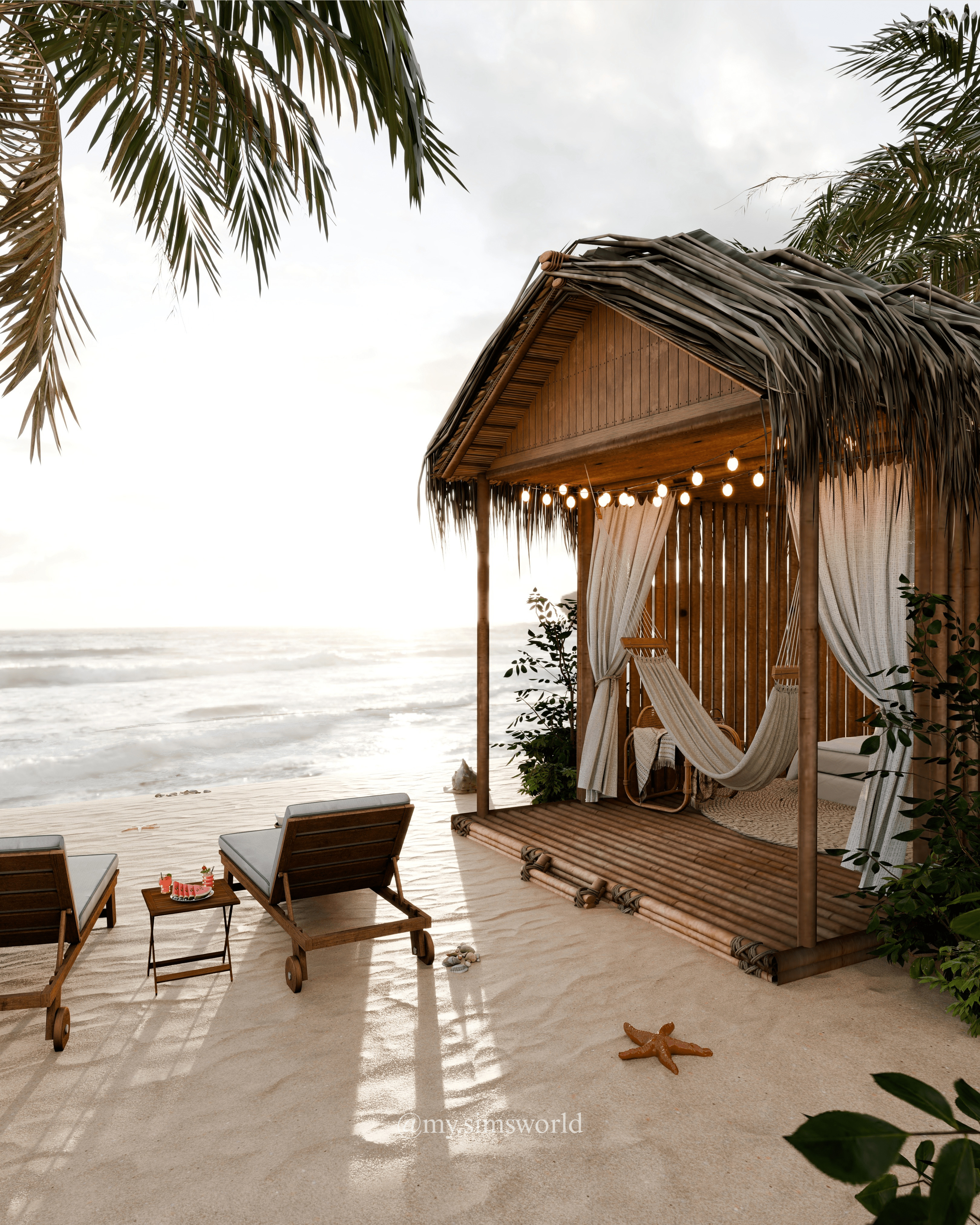 Beach House Blender Scene - SUNRISE 3D model_1