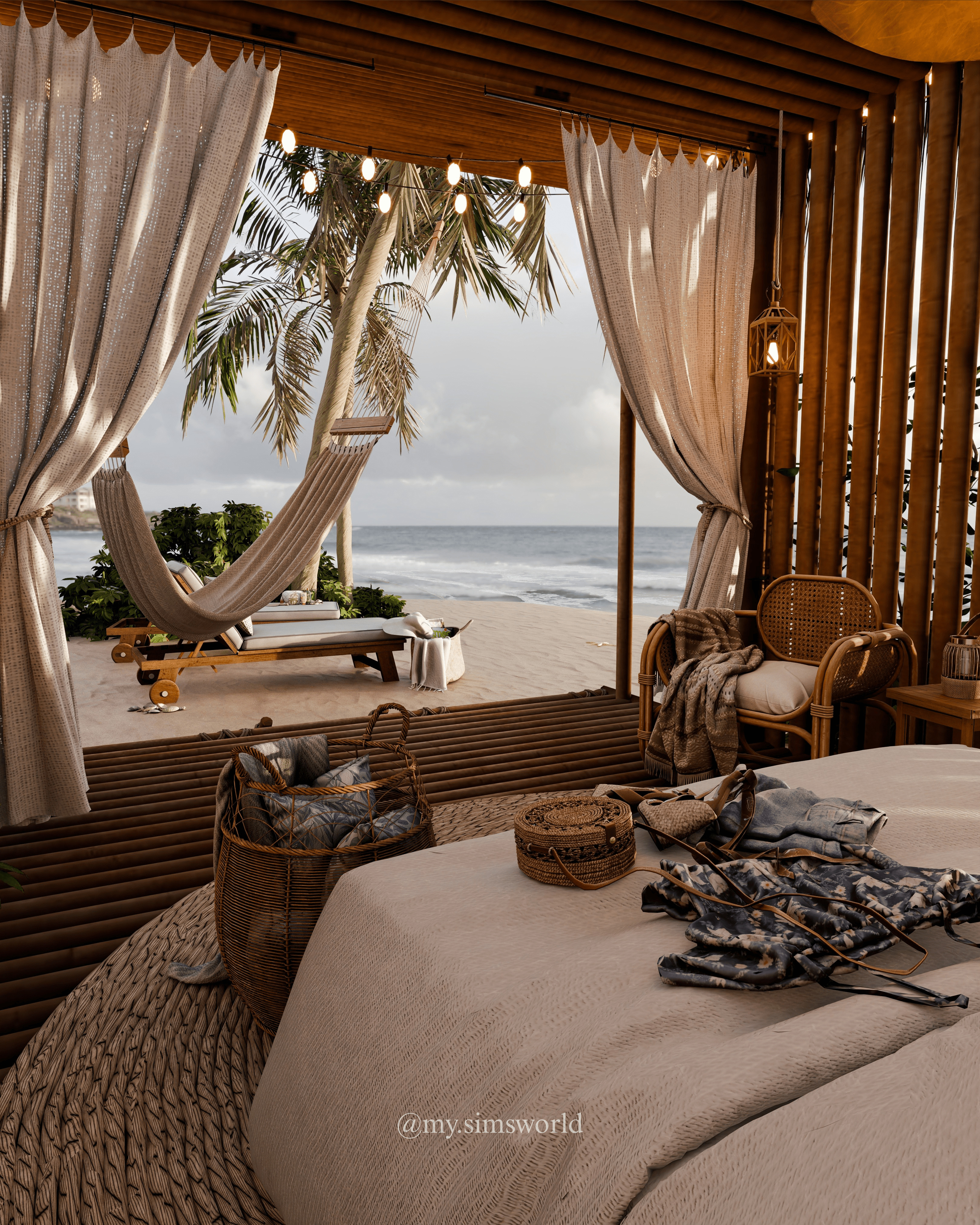 Beach House Blender Scene - SUNRISE 3D model_4