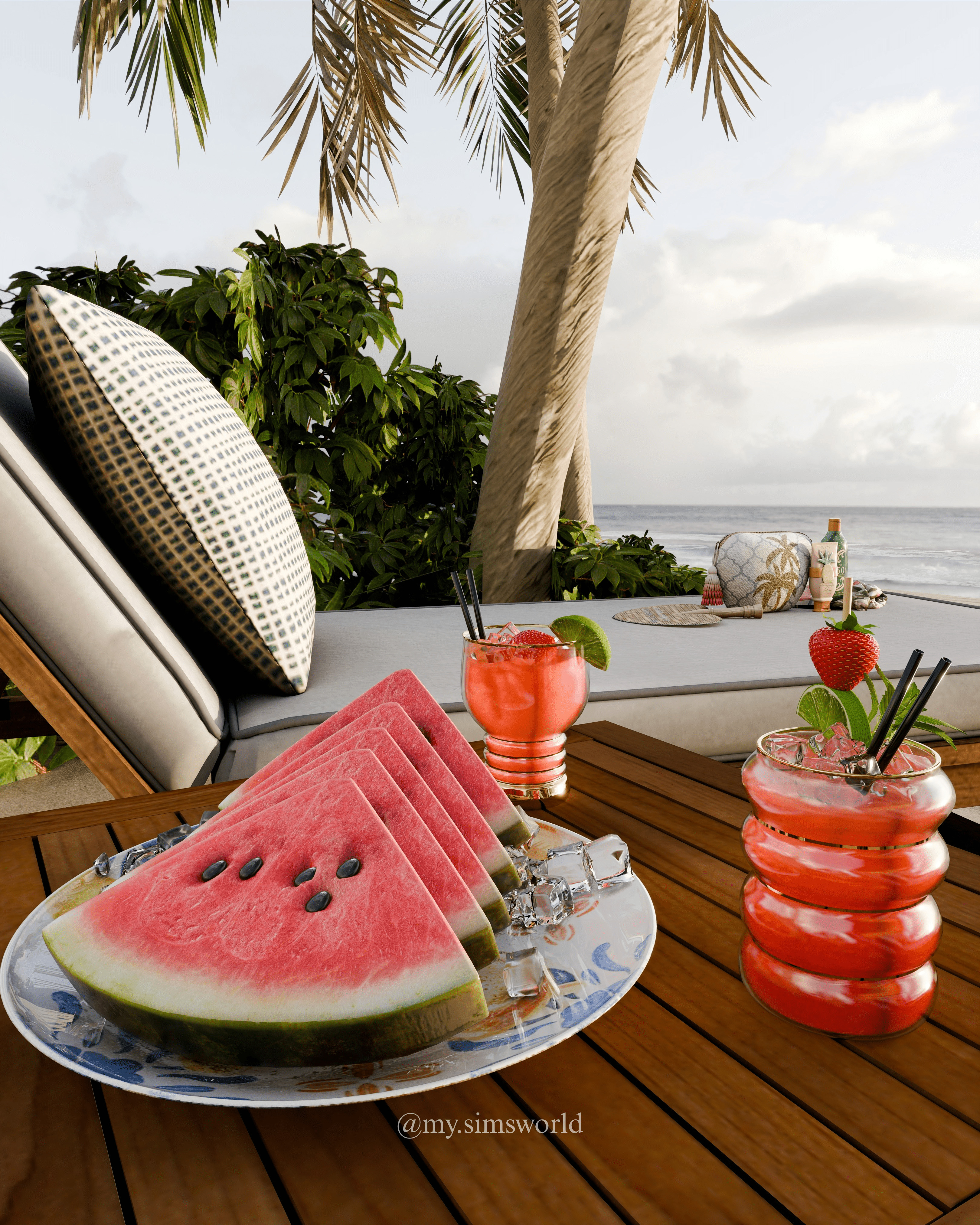 Beach House Blender Scene - SUNRISE 3D model_6