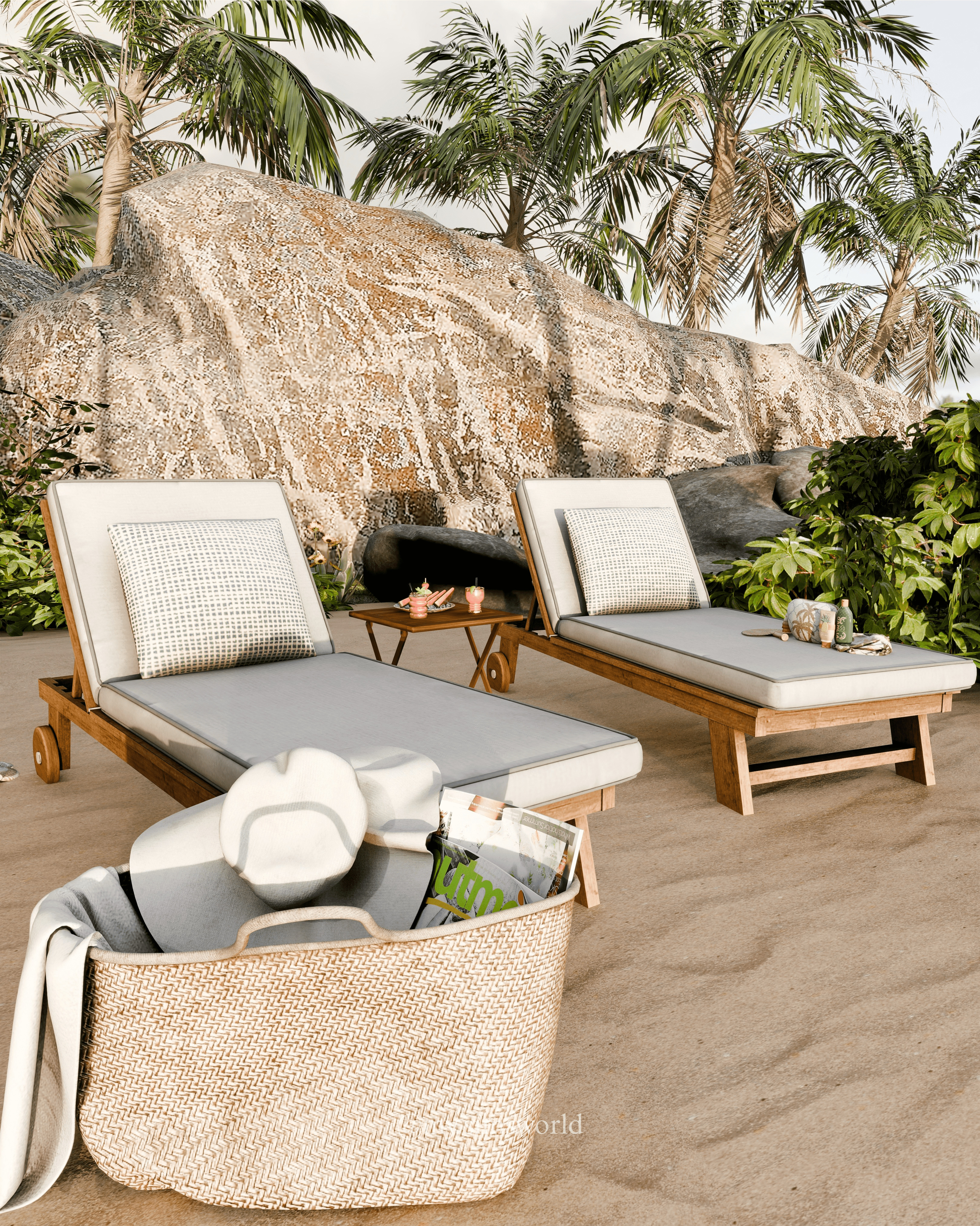 Beach House Blender Scene - SUNRISE 3D model_5