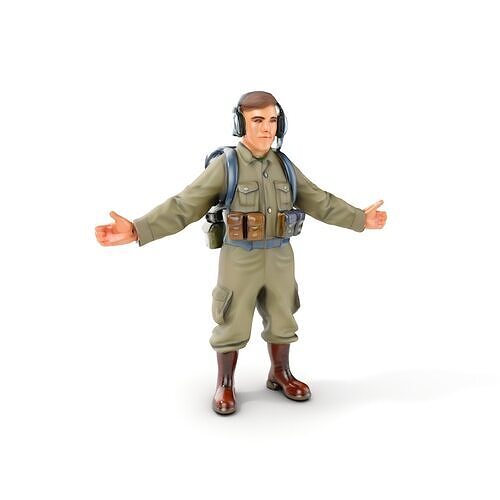 Young Soldier Character Rigged and Animated for Game Development Low-poly 3D model