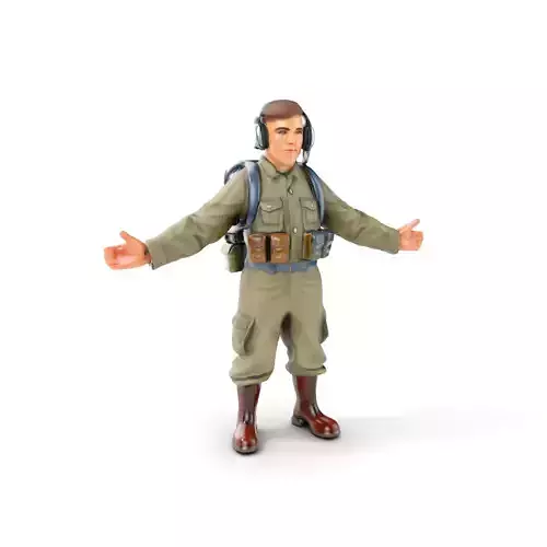 Young Soldier Character Rigged and Animated for Game Development Low-poly 3D model