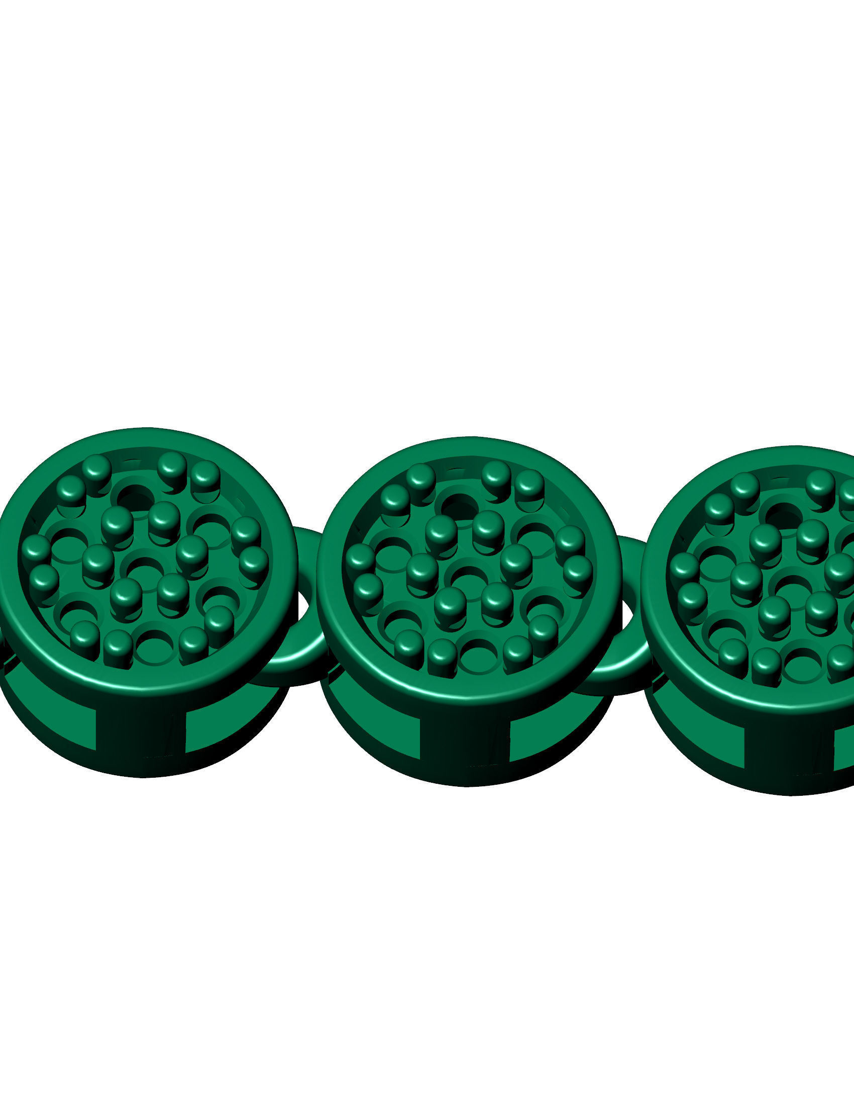 3 Size  Unisex Round Stone 3d model Chain  or Bracelet 3D Model Collection_2