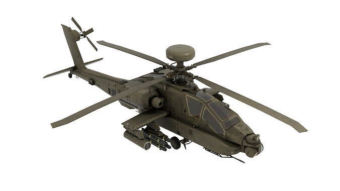AH-64D Apache Helicopter 3D model