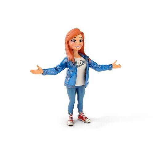 Animated Female Character in Casual Outfit Fully Rigged and A... Low-poly 3D model