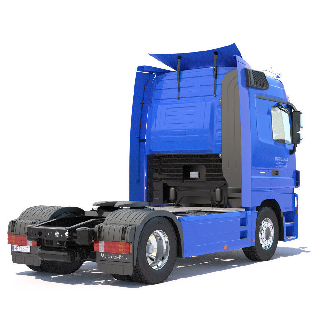Mercedes Actros with Dumper Trailer  3D model_10