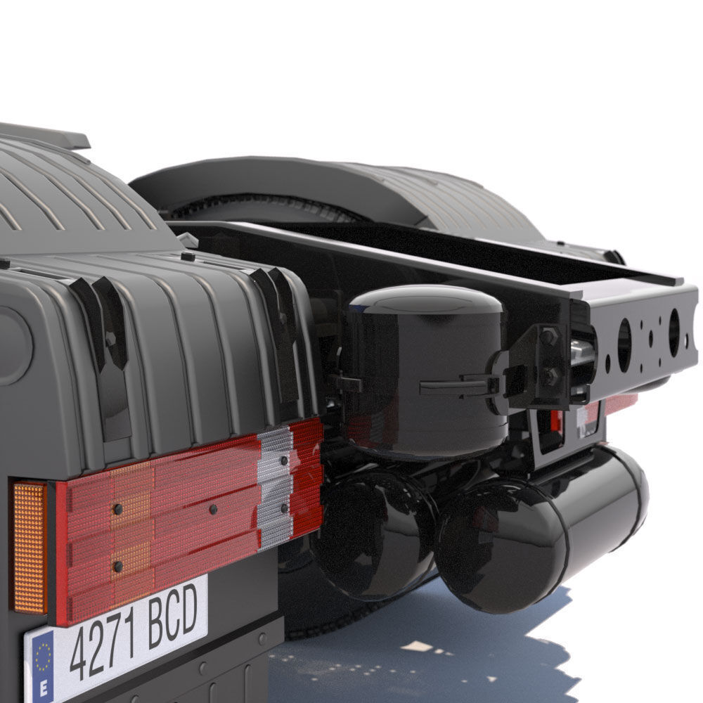 Mercedes Actros with Dumper Trailer  3D model_18