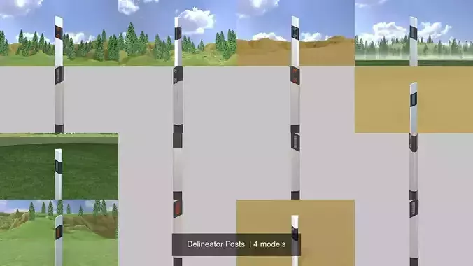 Delineator Posts  3D Model Collection
