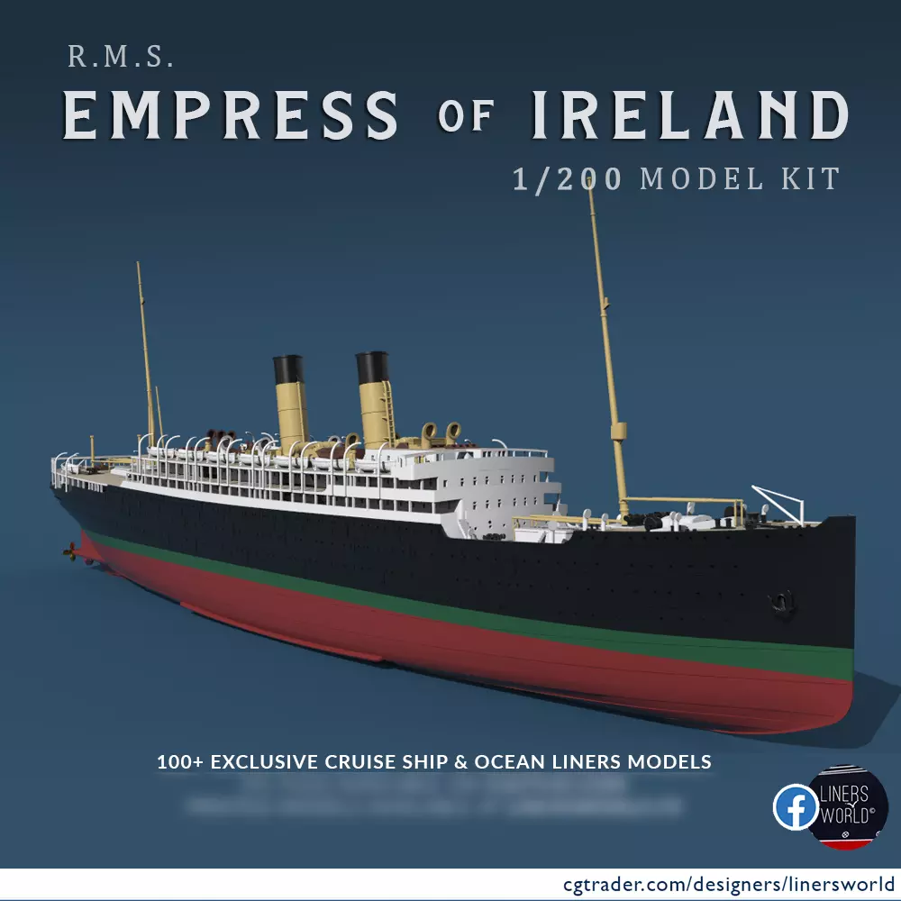 RMS EMPRESS OF IRELAND the Canadian Titanic 1-200 model kit 3D print model_0