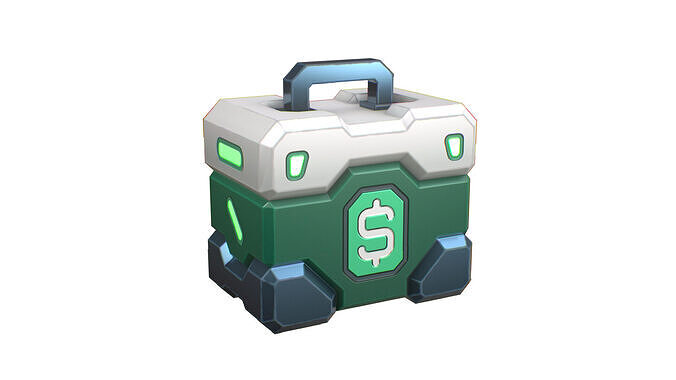 Stylized Cash Crate - Game Ready Low Poly 3D Model Low-poly 3D model