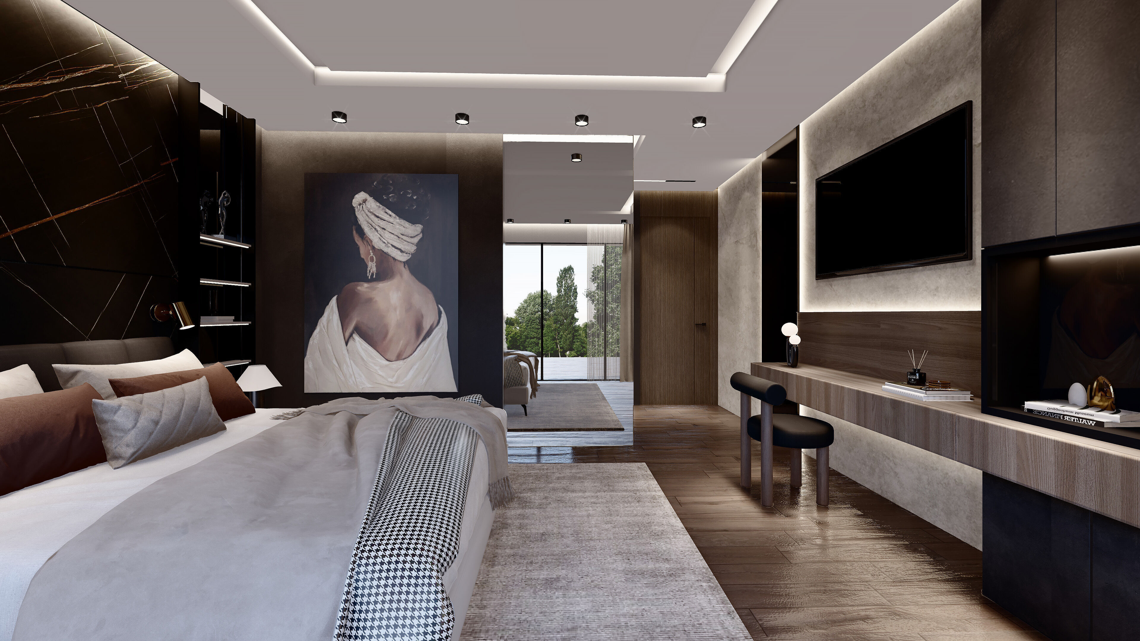 Modern bedroom sketchup design 3D model_1