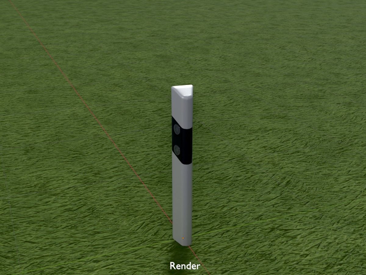 Delineators with wildlife warning reflector 3D Model Collection_71