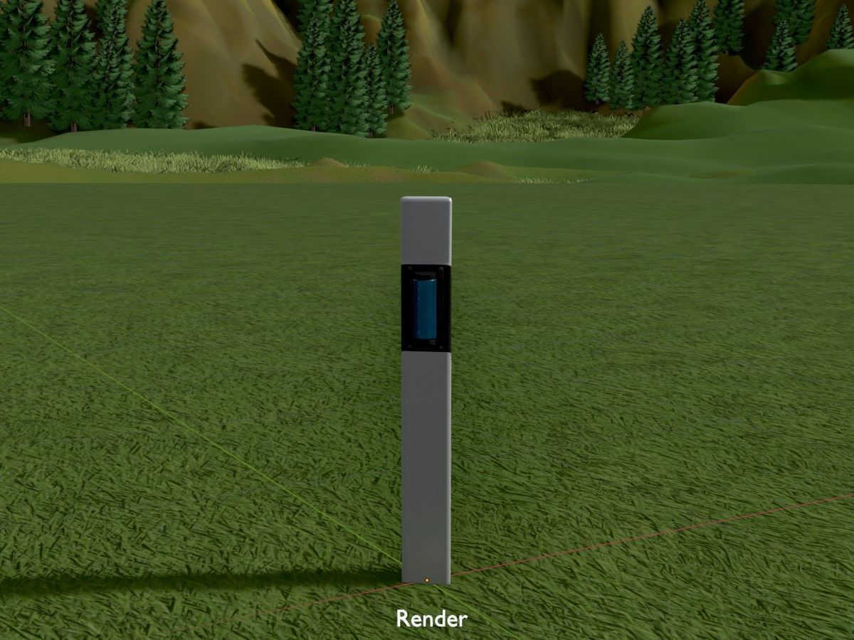 Delineators with wildlife warning reflector 3D Model Collection_76