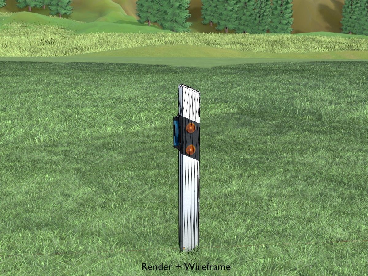 Delineators with wildlife warning reflector 3D Model Collection_26