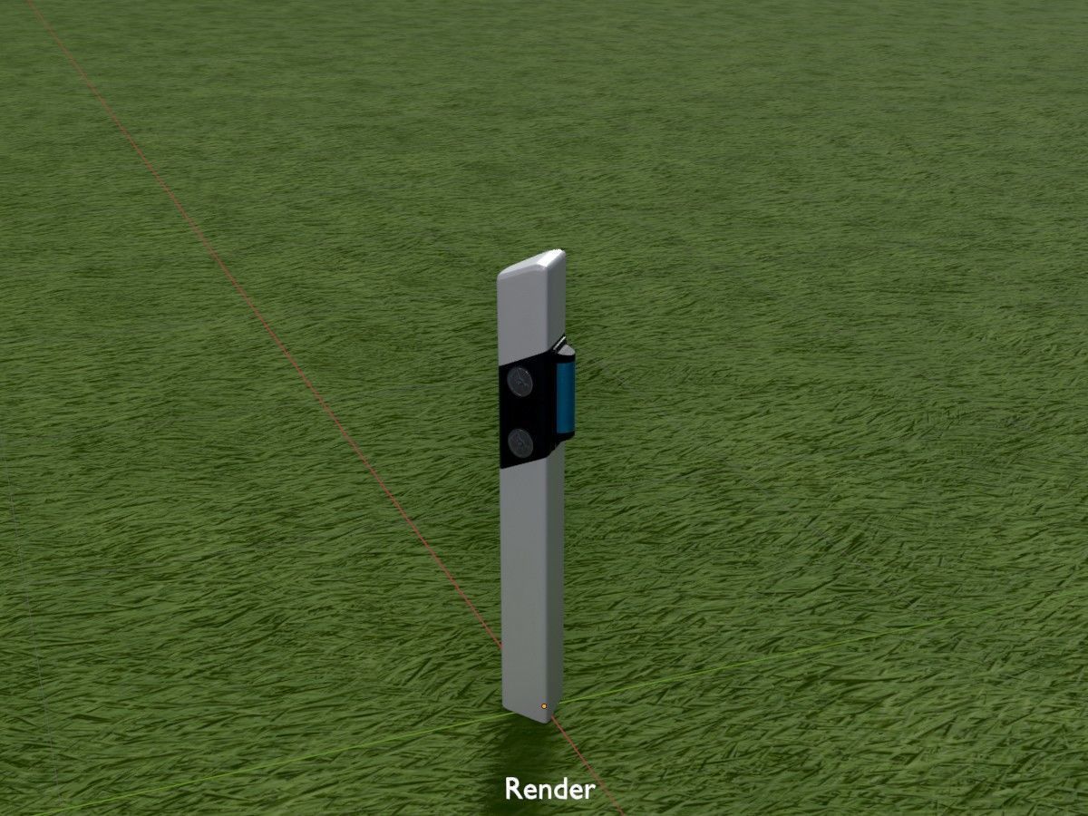 Delineators with wildlife warning reflector 3D Model Collection_72