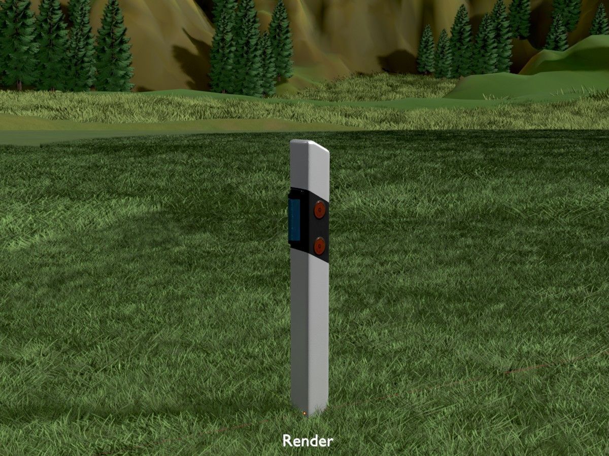Delineators with wildlife warning reflector 3D Model Collection_74