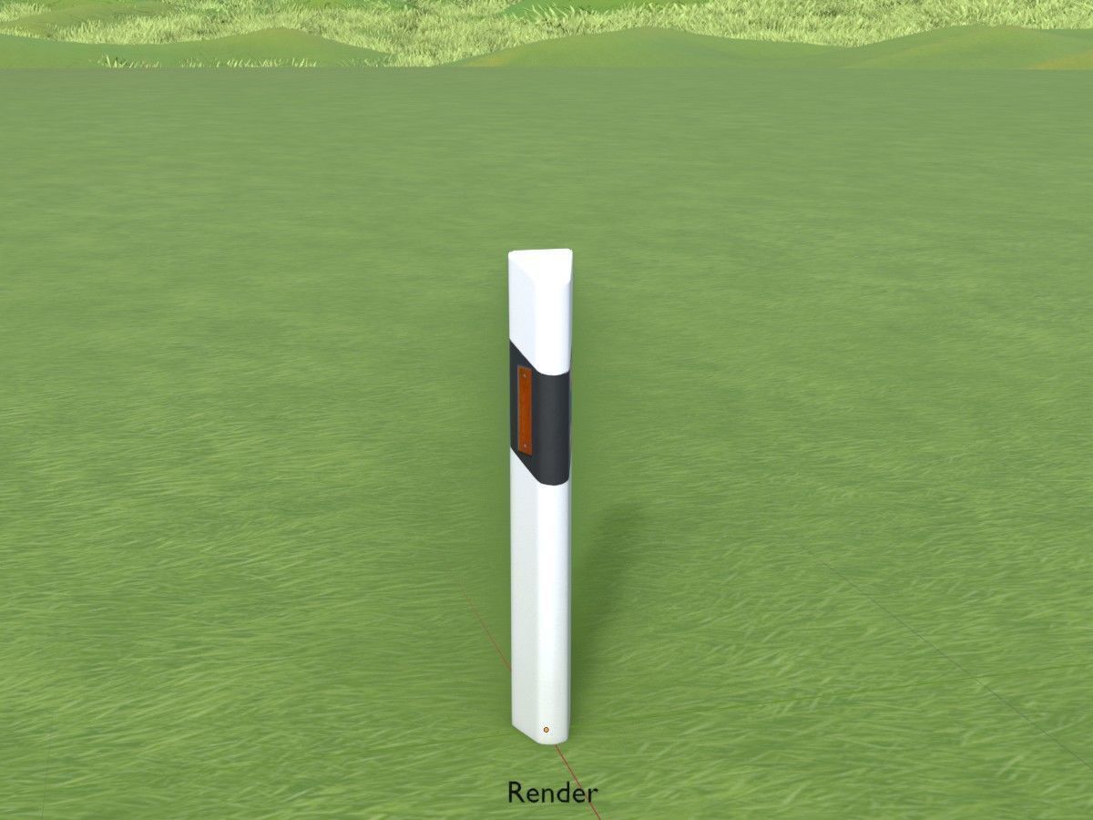 Delineators with wildlife warning reflector 3D Model Collection_61