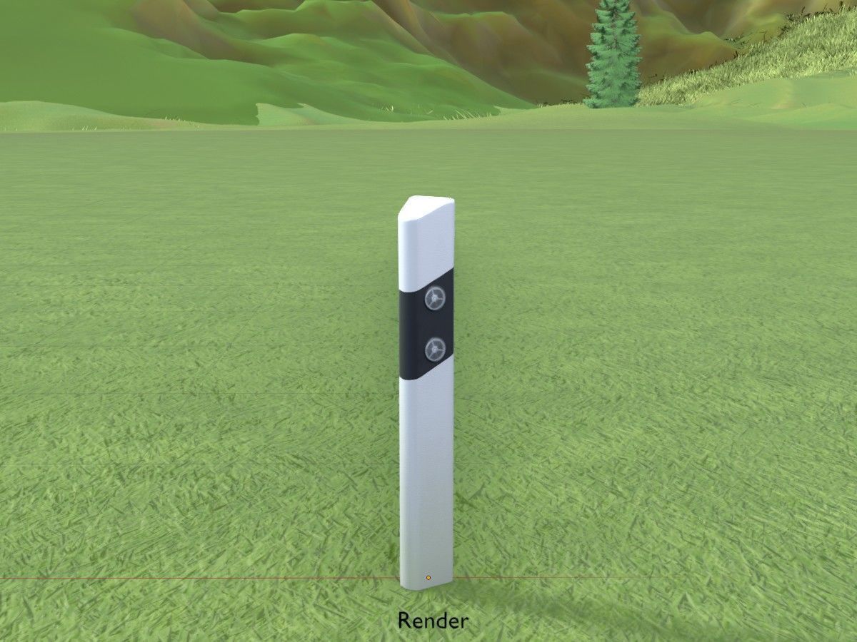 Delineators with wildlife warning reflector 3D Model Collection_84