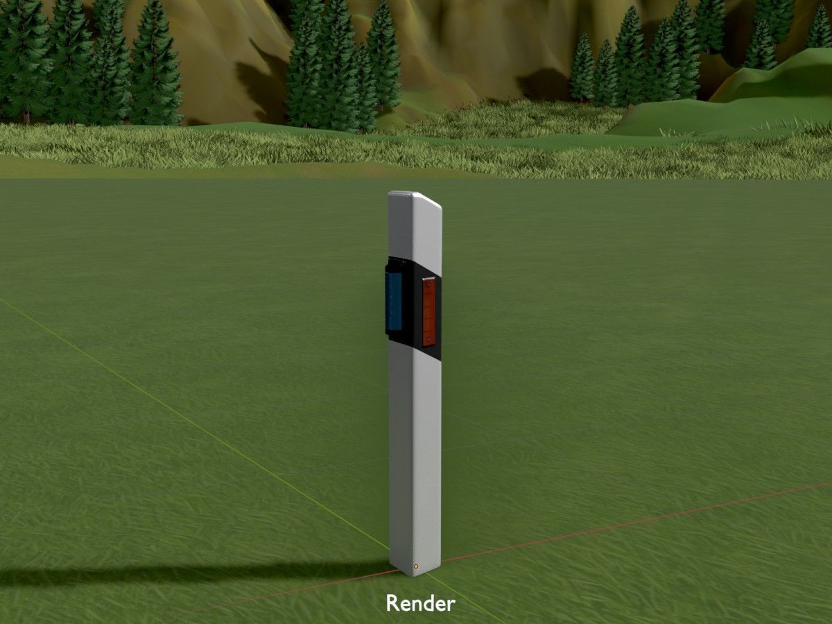 Delineators with wildlife warning reflector 3D Model Collection_73