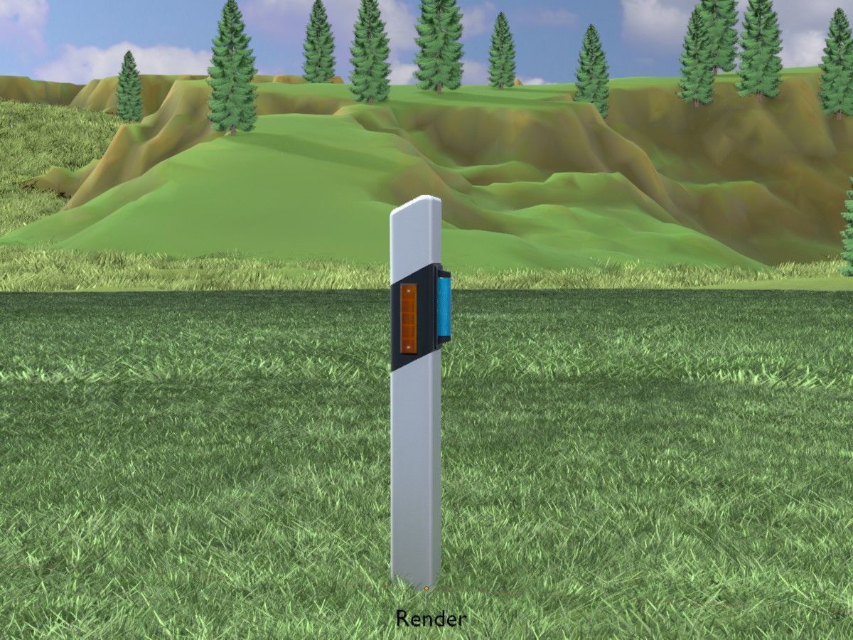 Delineators with wildlife warning reflector 3D Model Collection_66