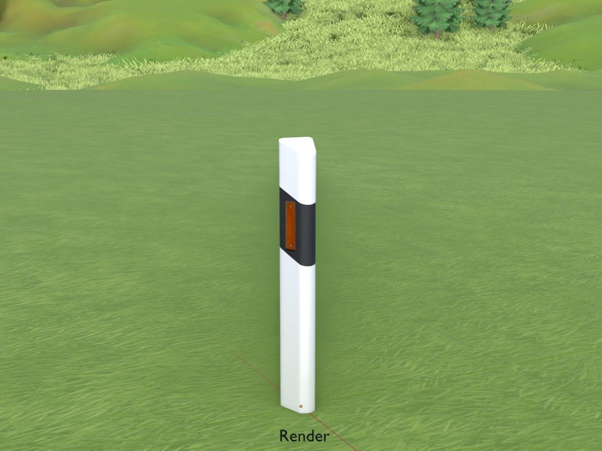 Delineators with wildlife warning reflector 3D Model Collection_77