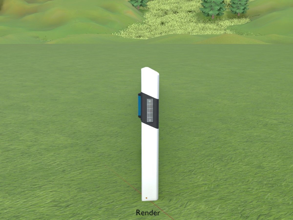 Delineators with wildlife warning reflector 3D Model Collection_80