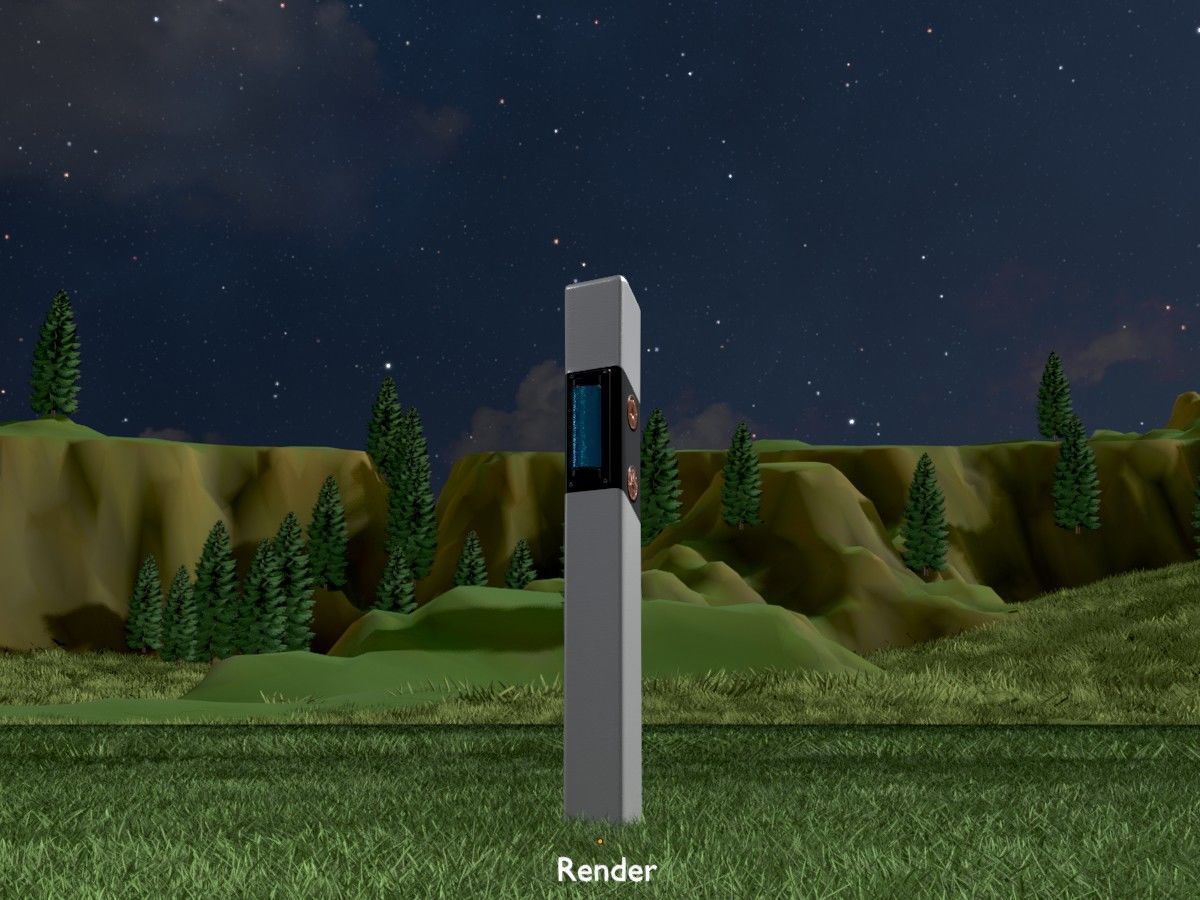 Delineators with wildlife warning reflector 3D Model Collection_86