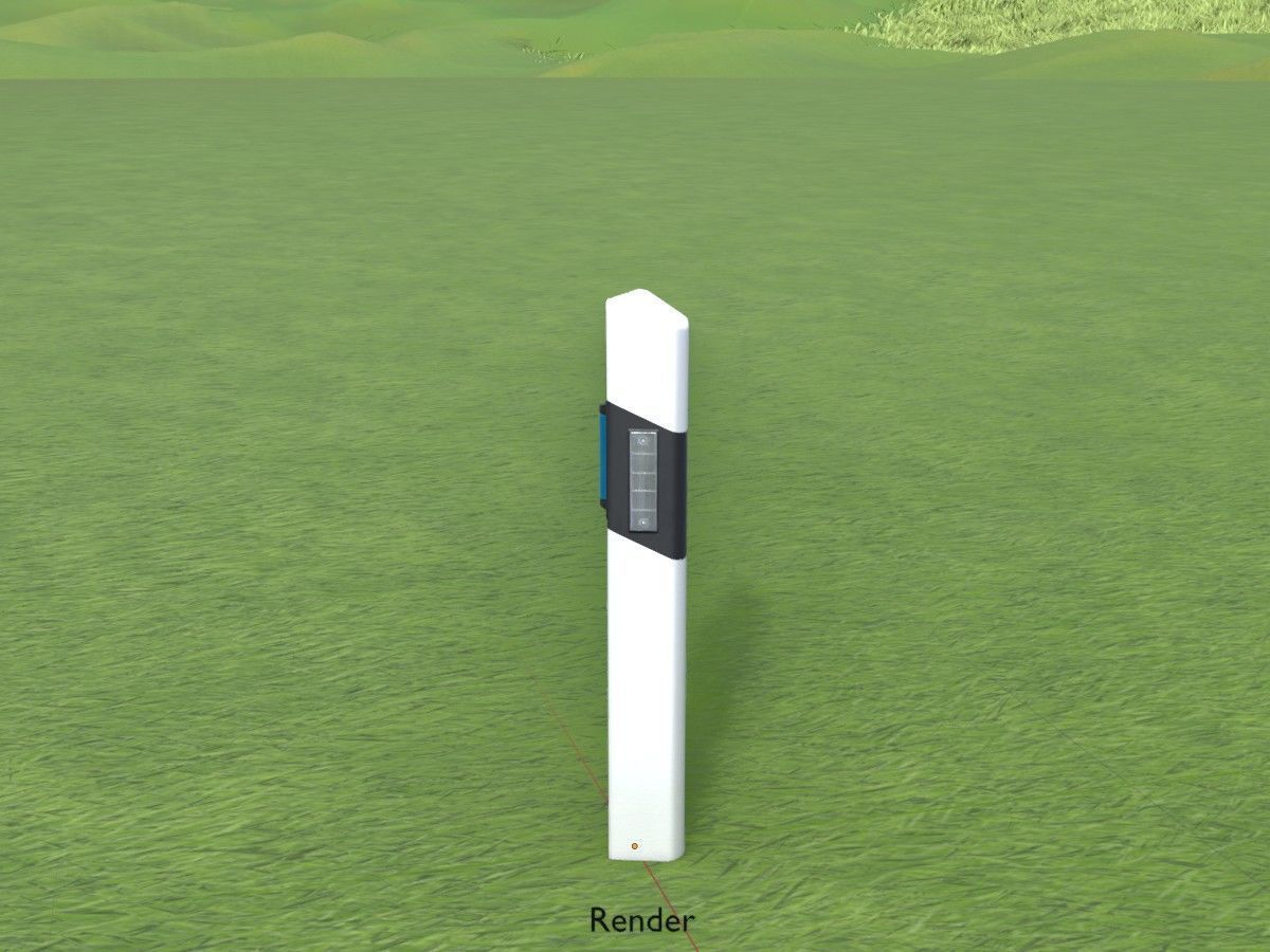 Delineators with wildlife warning reflector 3D Model Collection_64