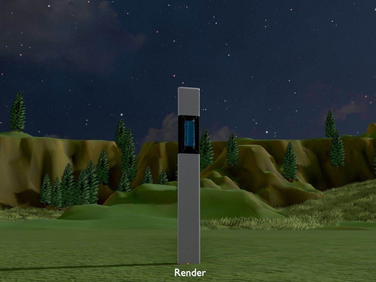 Delineators with wildlife warning reflector 3D Model Collection_88