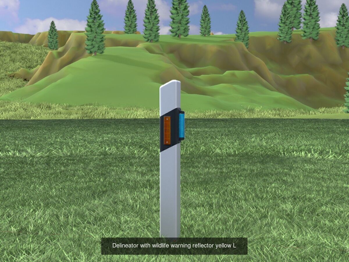Delineators with wildlife warning reflector 3D Model Collection_6