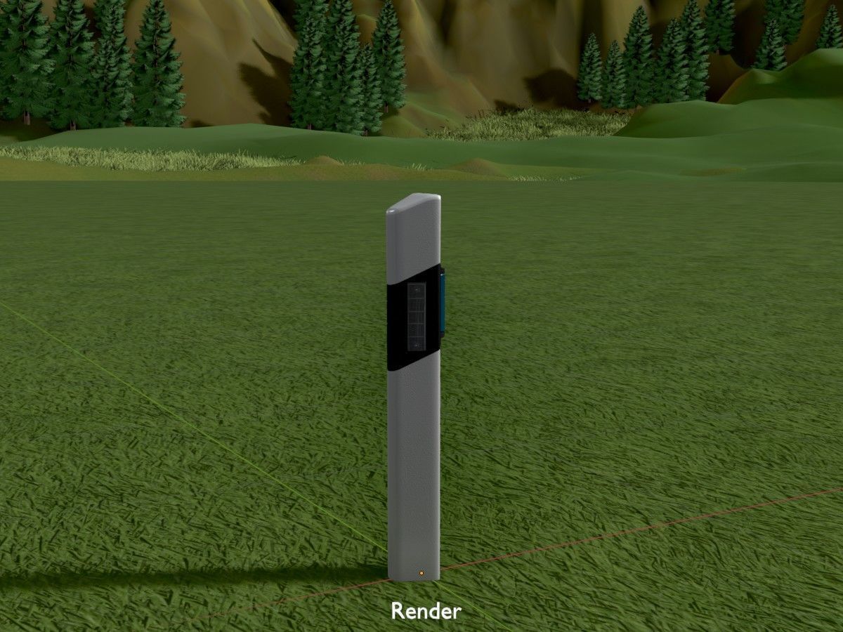 Delineators with wildlife warning reflector 3D Model Collection_75