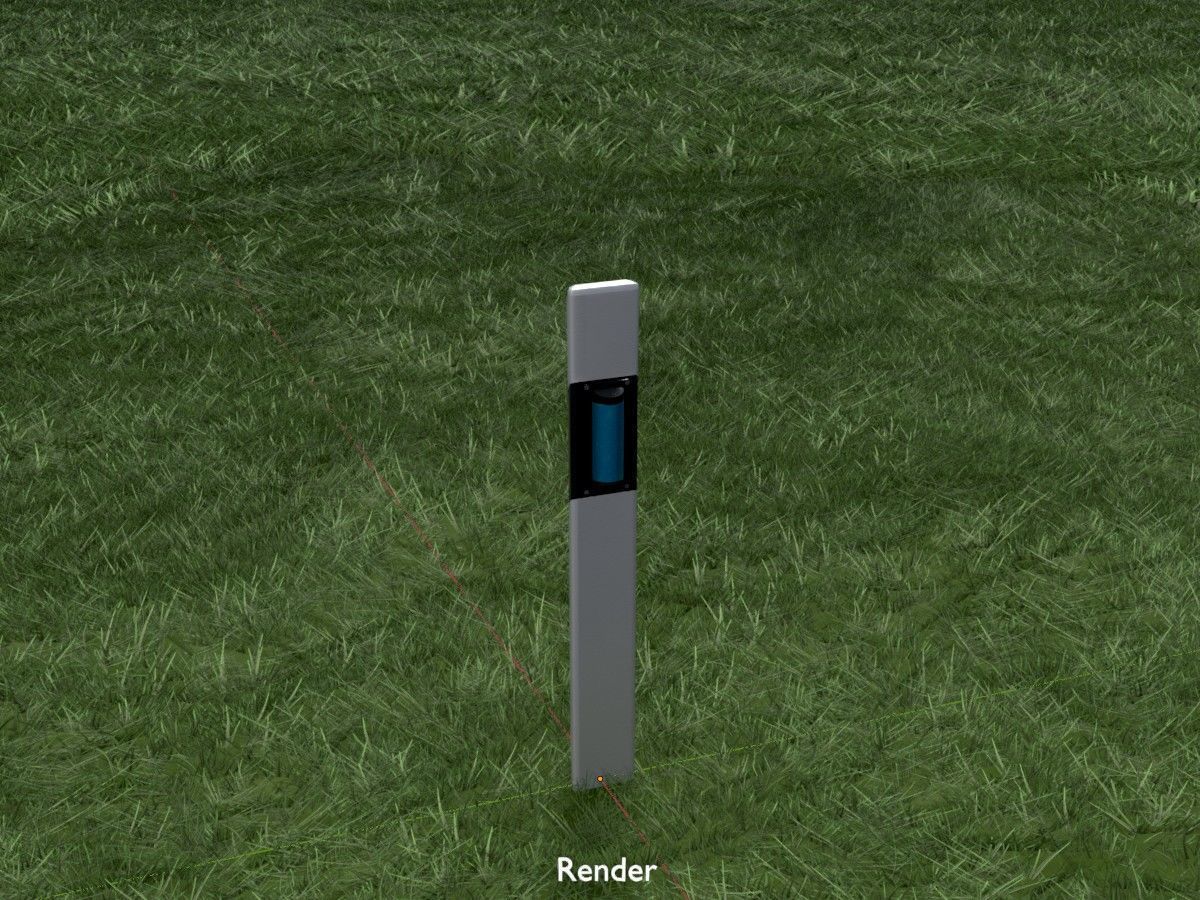 Delineators with wildlife warning reflector 3D Model Collection_70