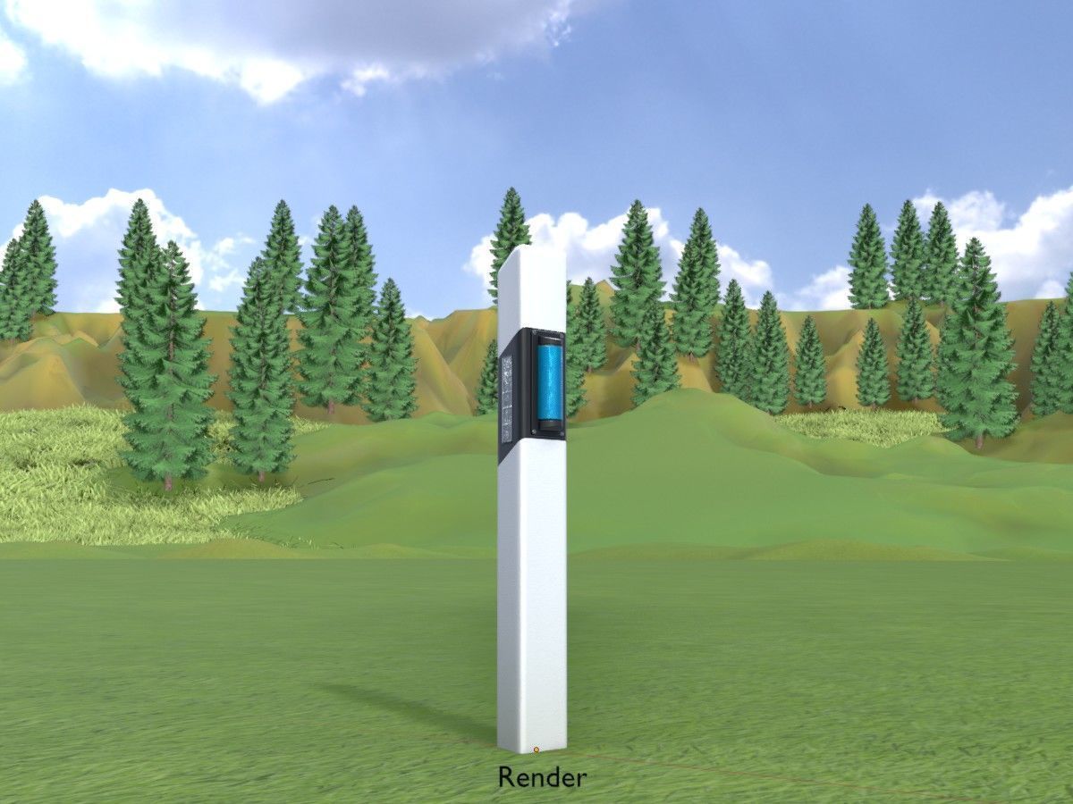 Delineators with wildlife warning reflector 3D Model Collection_59