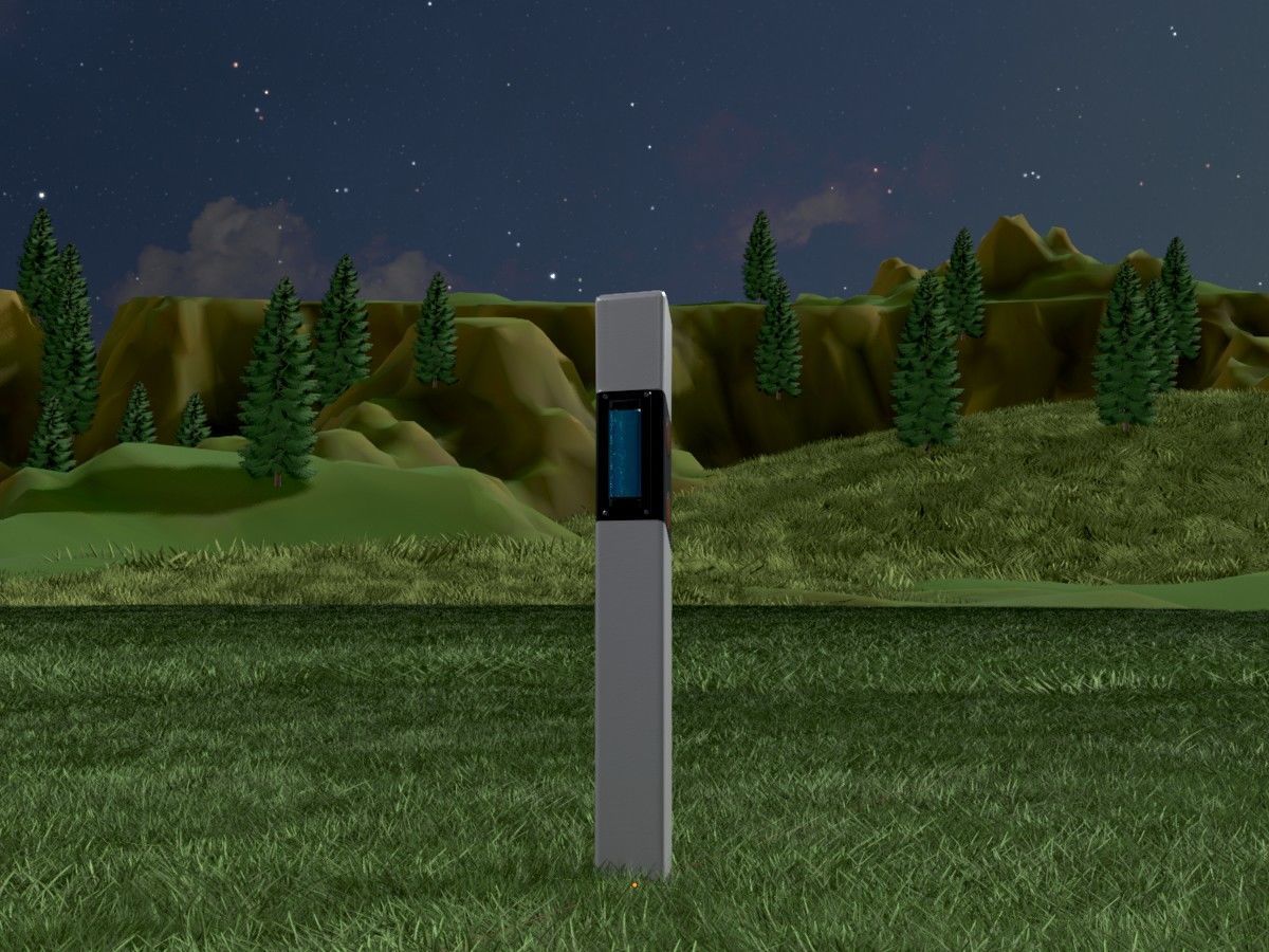 Delineators with wildlife warning reflector 3D Model Collection_22