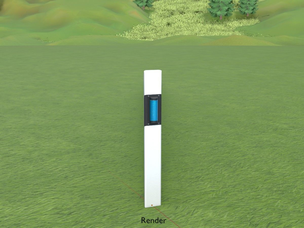 Delineators with wildlife warning reflector 3D Model Collection_79