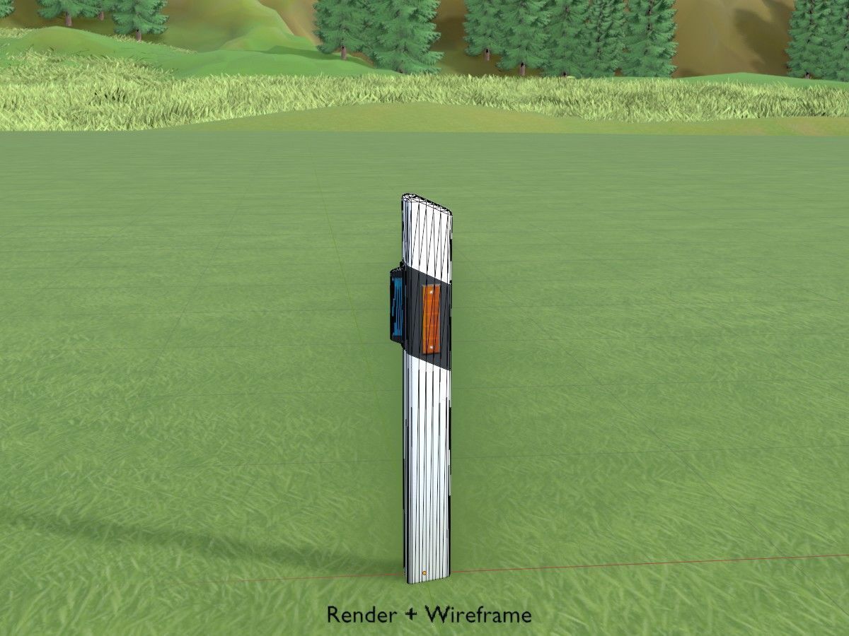 Delineators with wildlife warning reflector 3D Model Collection_25