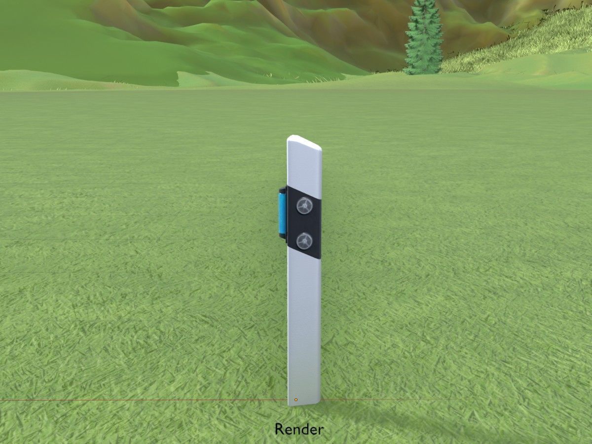 Delineators with wildlife warning reflector 3D Model Collection_83