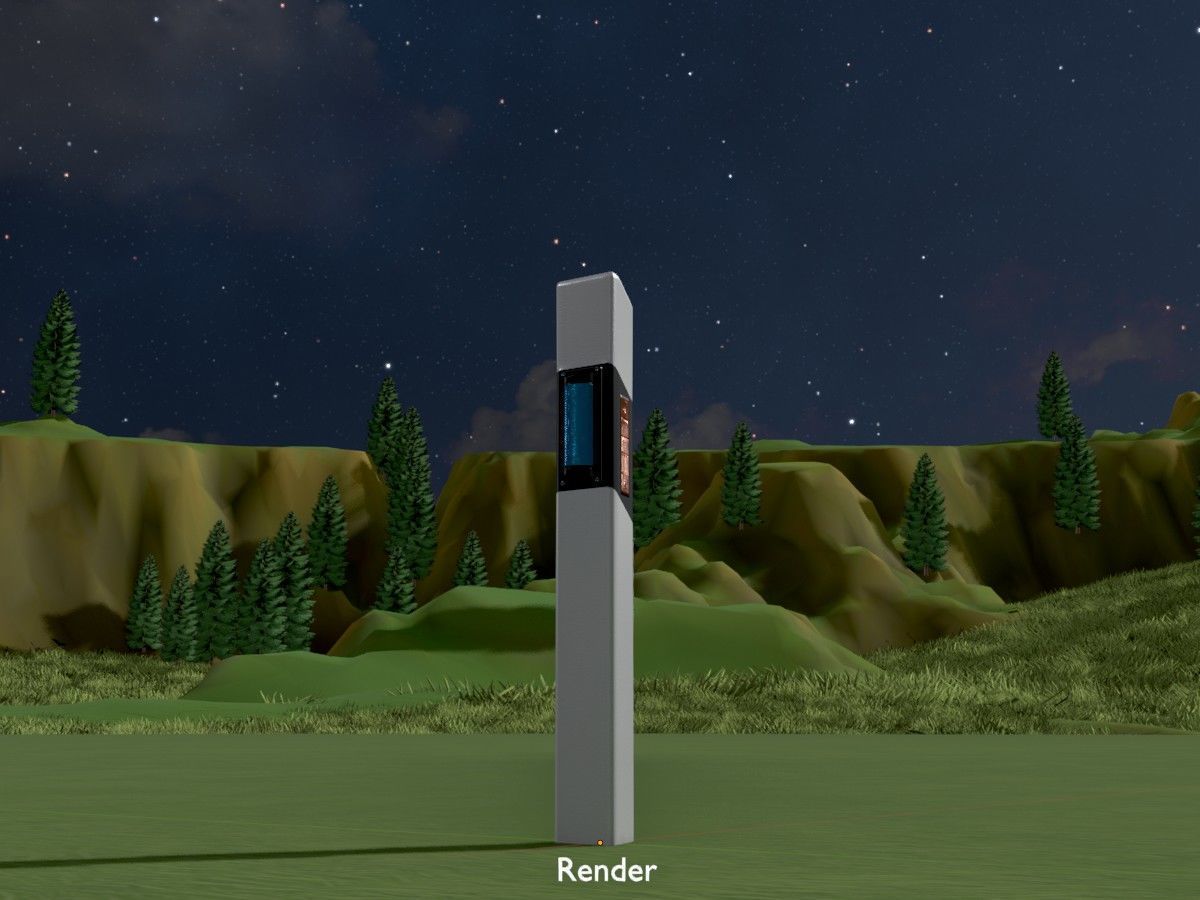 Delineators with wildlife warning reflector 3D Model Collection_85