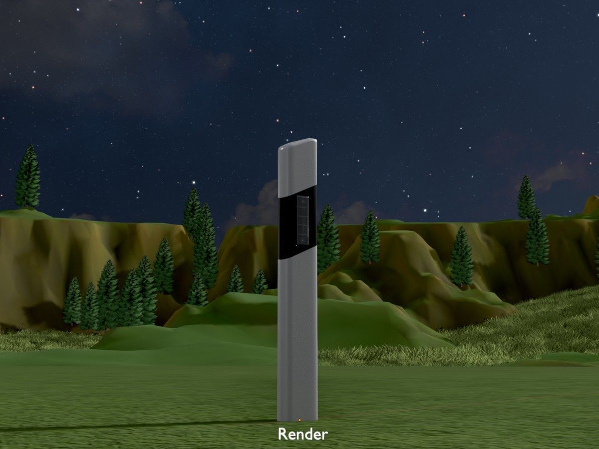 Delineators with wildlife warning reflector 3D Model Collection_87