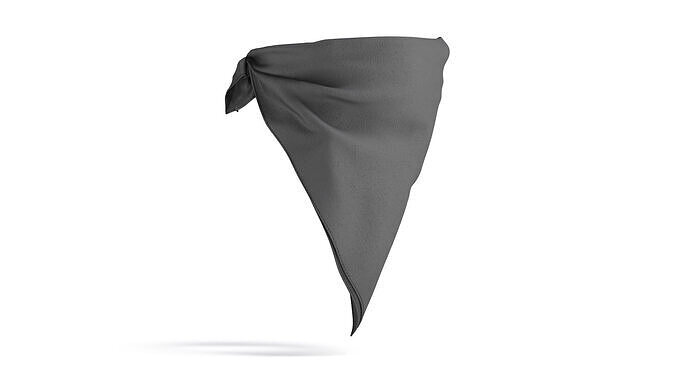 Face Protection Black Bandana - cotton mask scarf  3D model