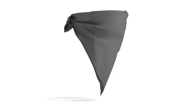 Face Protection Black Bandana - cotton mask scarf  3D model