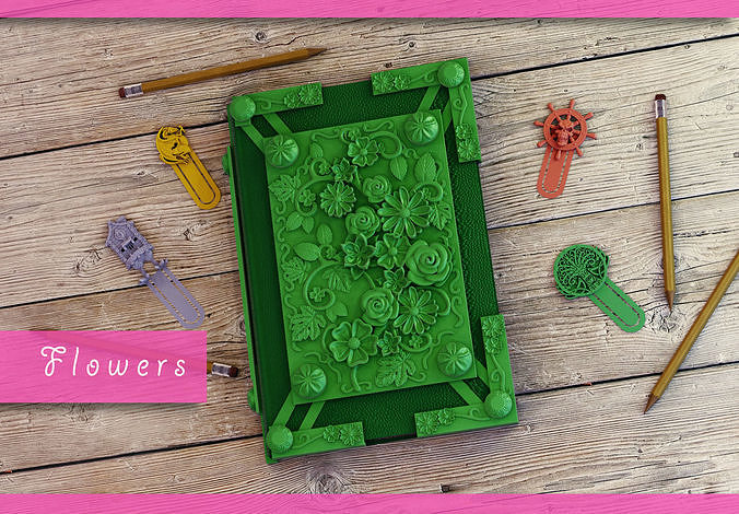 Flowers Book Cover 3D print model