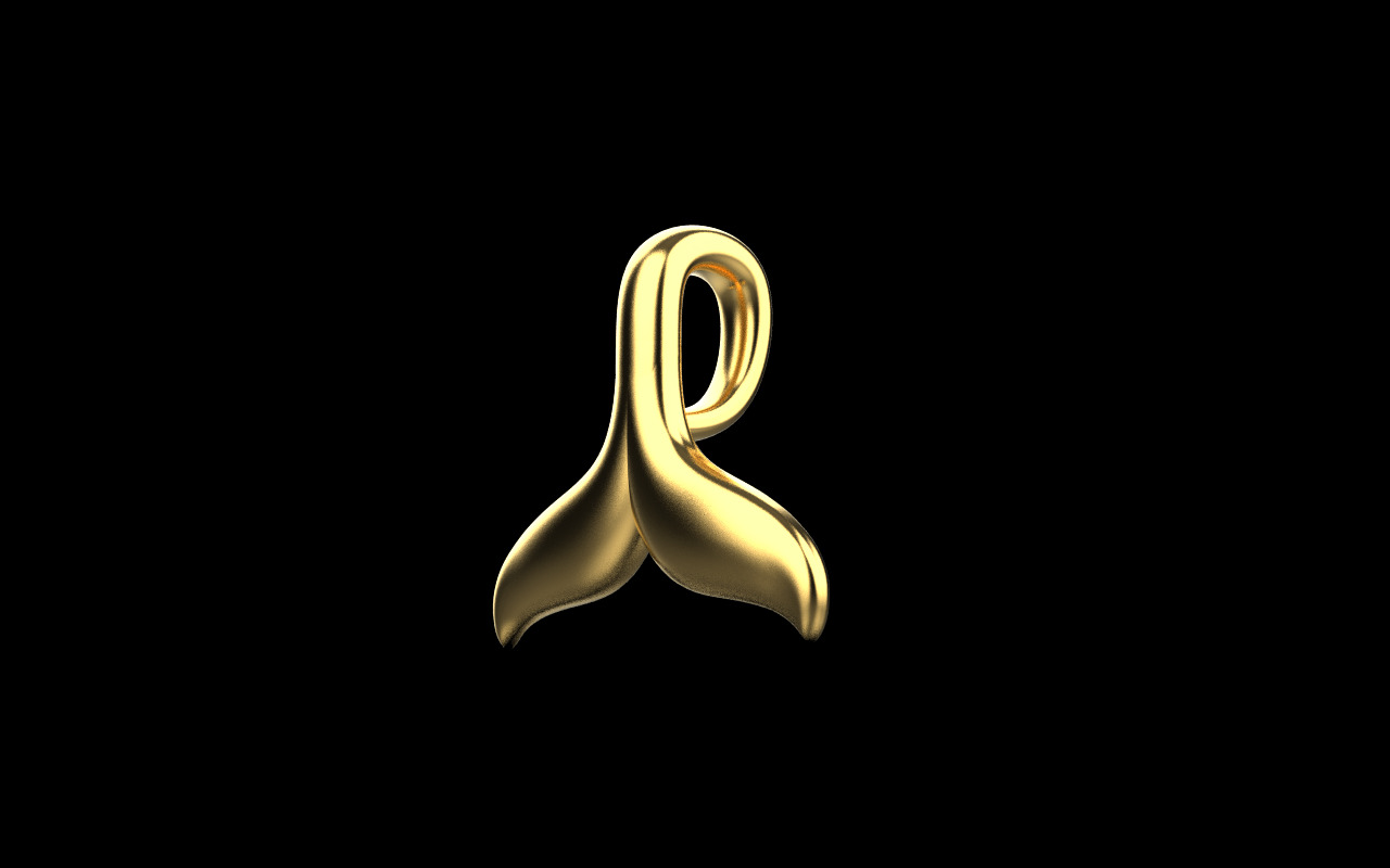 Whale Tail model pendant 3D print model_2