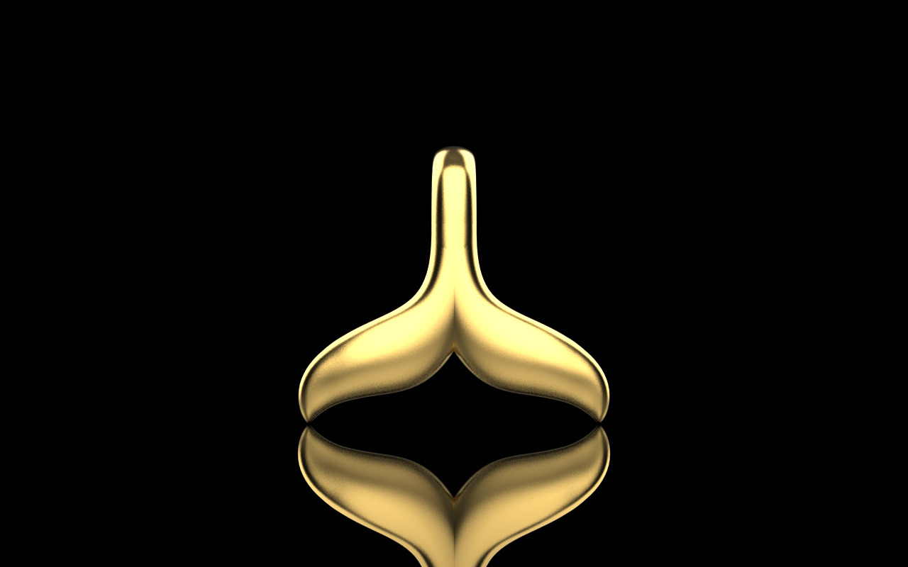 Whale Tail model pendant 3D print model_9