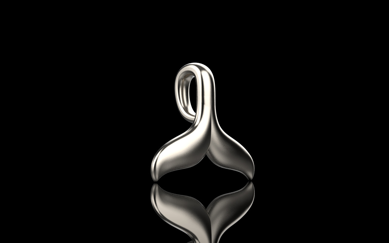 Whale Tail model pendant 3D print model_15